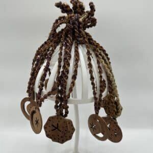 Handcrafted wooden smiley pendent with hemp necklace